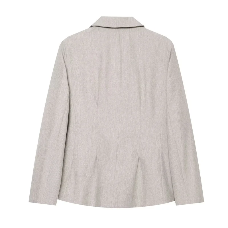 Damen Taillierter Zweiknopf-Blazer mit Pattentaschen und feiner Struktur Drune