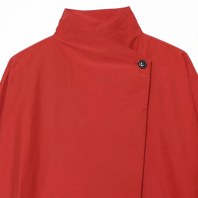 Damen Oversized Kurzjacke mit hohem Stehkragen und Ballonärmeln Drune