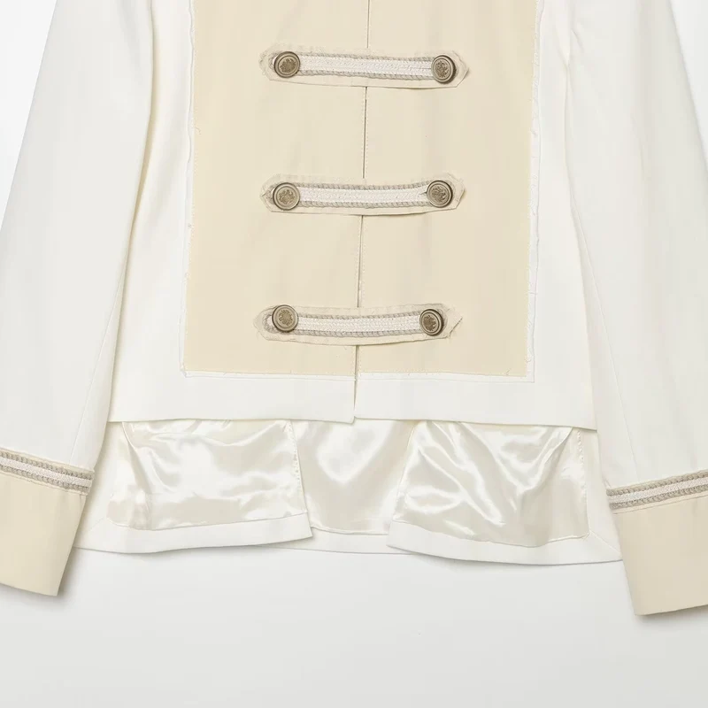 Damen Militärisch inspirierte Kurzjacke mit Zierknopfleiste Drune
