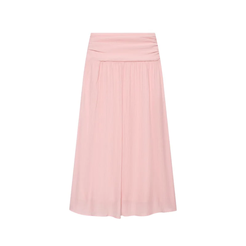Damen Leichtes plissiertes Crop-Top mit Rüschenkragen und Kordelzug Drune