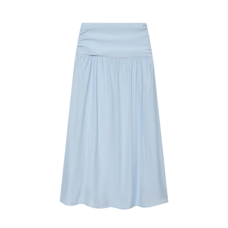 Damen Leichtes plissiertes Crop-Top mit Rüschenkragen und Kordelzug Drune