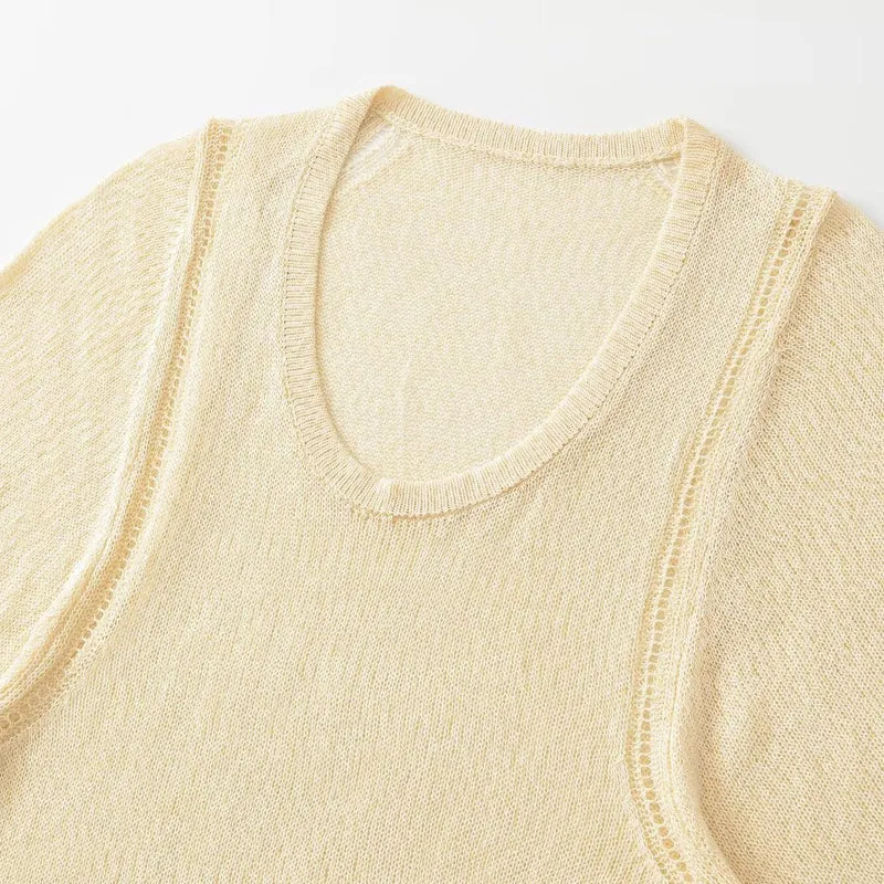 Damen Leichter Strickponcho mit weitem Arm und U-Ausschnitt Drune