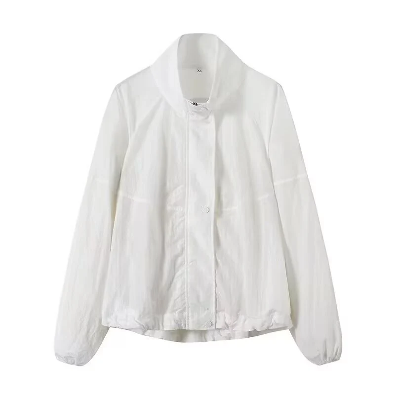 Damen Leichte Windjacke mit Stehkragen, Raglanärmeln und elastischem Saum Drune