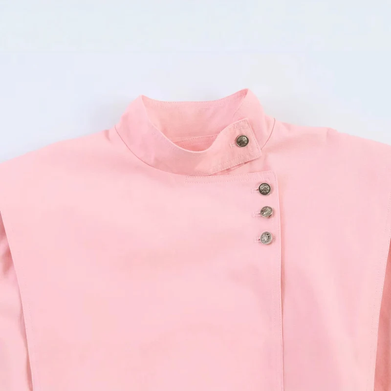 Damen Kurzjacke mit asymmetrischem Verschluss und Stehkragen Drune