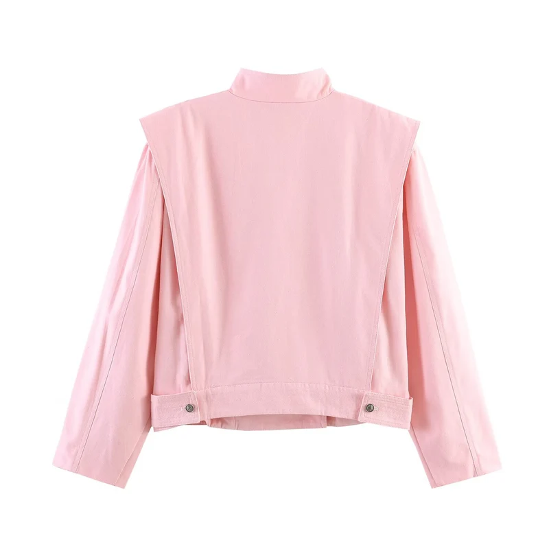 Damen Kurzjacke mit asymmetrischem Verschluss und Stehkragen Drune
