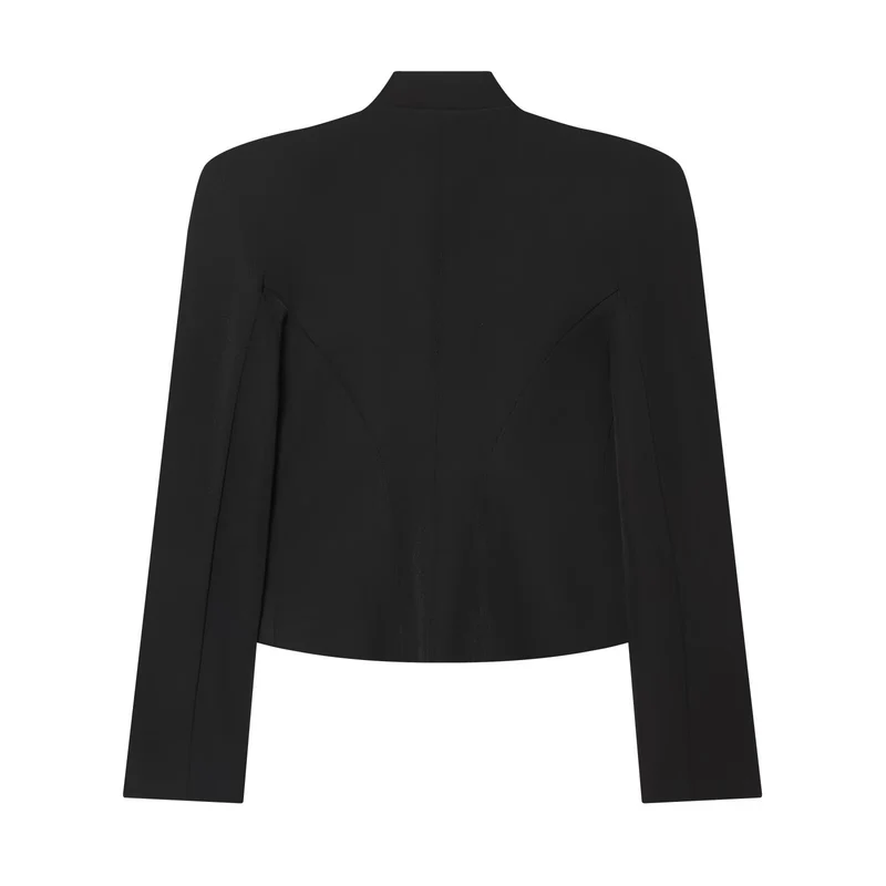 Damen Kurzer Feldblazer mit Stehkragen, Kordelverzierung und Messingknöpfen Drune