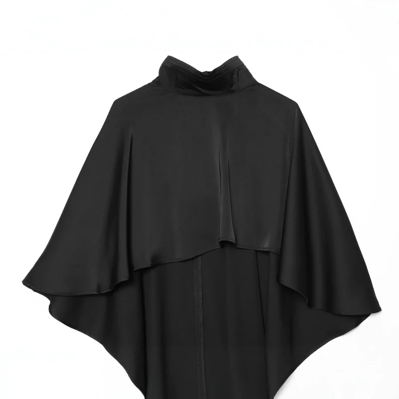 Damen Cape‑Mantel mit asymmetrischem Lagenfall und Stehkragen Drune