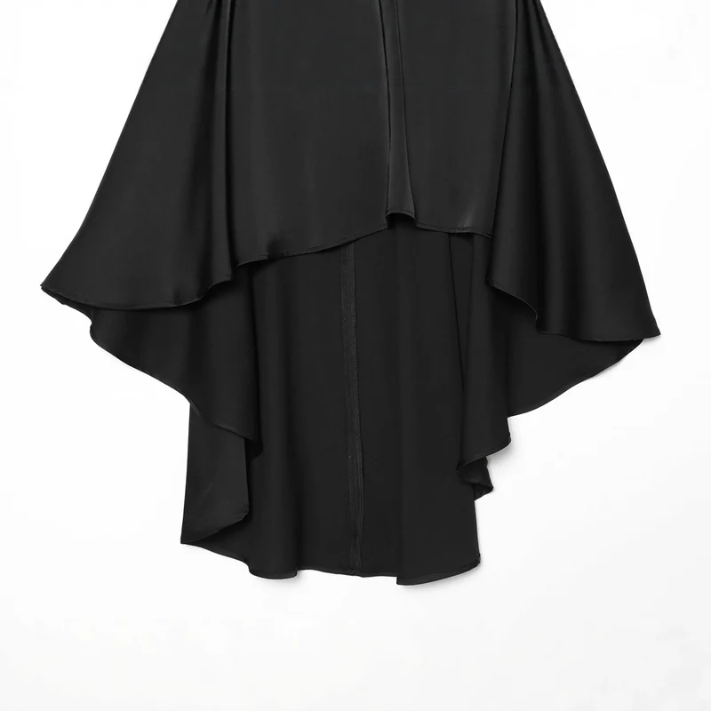 Damen Cape‑Mantel mit asymmetrischem Lagenfall und Stehkragen Drune