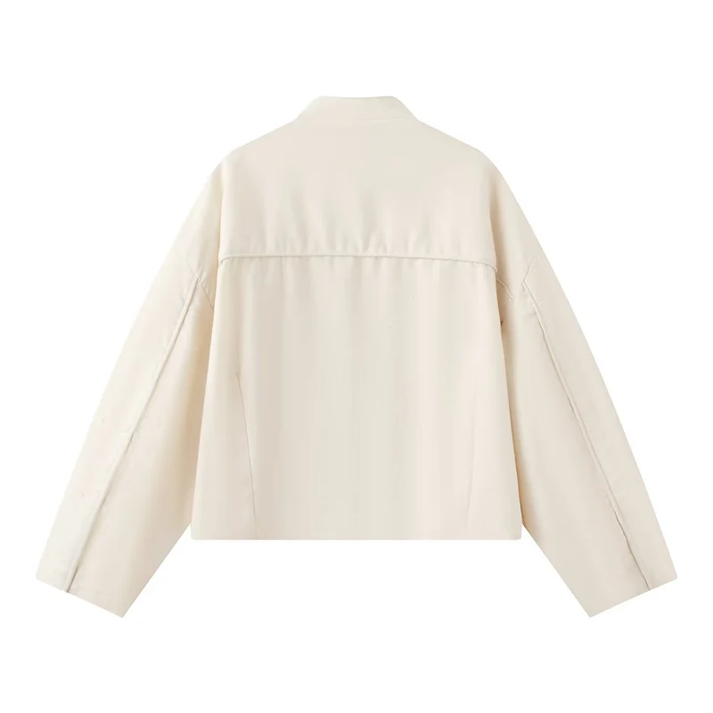 Damen Boxy-Jacke mit Stehkragen und Knebelverschlüssen Drune