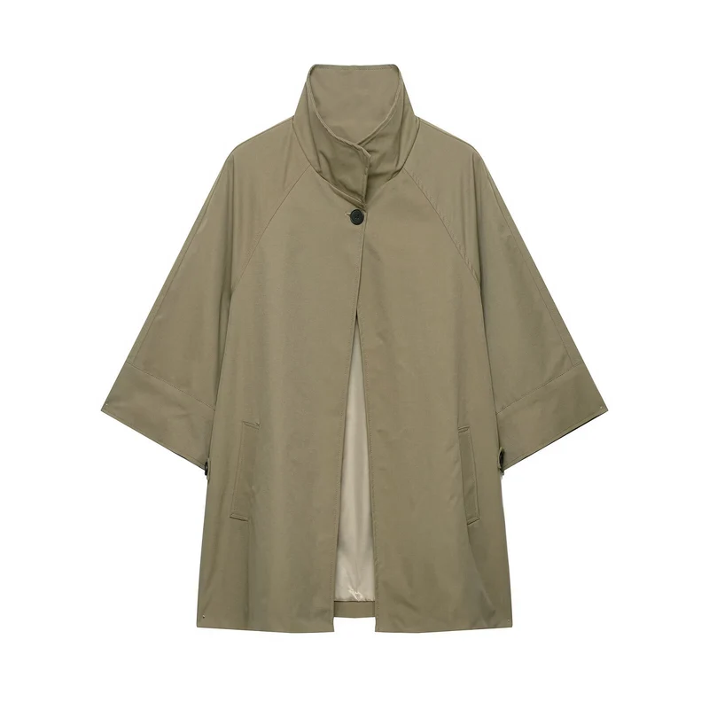 Damen Zweiteiler Kurzcape-Jacke mit Stehkragen und hochtaillierter Plissee-Culotte Drune