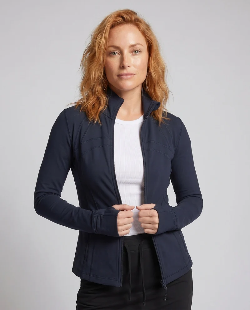 Damen Sportjacke mit innovativem Reißverschluss und figurbetontem Schnitt