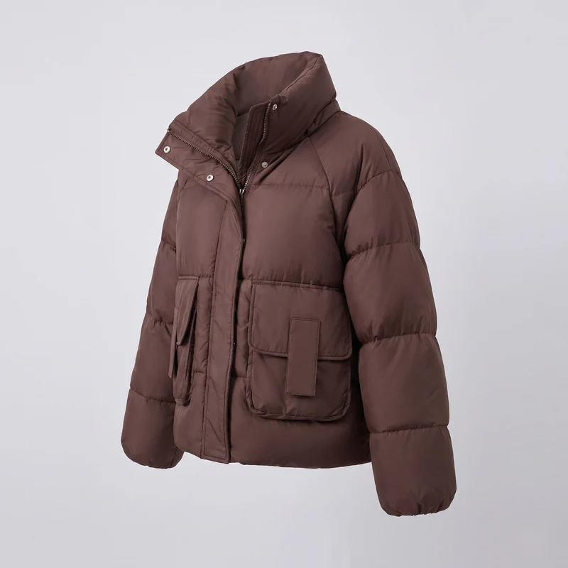 Damen Nan Boxy gepolsterter Alltags-Puffer mit seitlichen Cargo-Flaps und ergonomischem Schulterbesatz