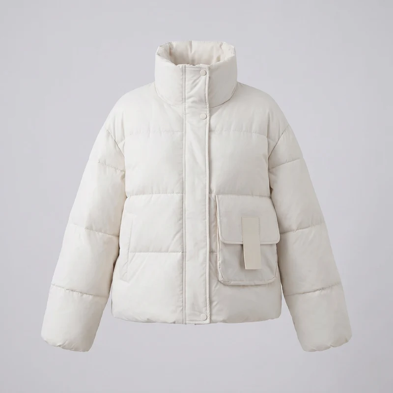 Damen Nan Boxy gepolsterter Alltags-Puffer mit seitlichen Cargo-Flaps und ergonomischem Schulterbesatz