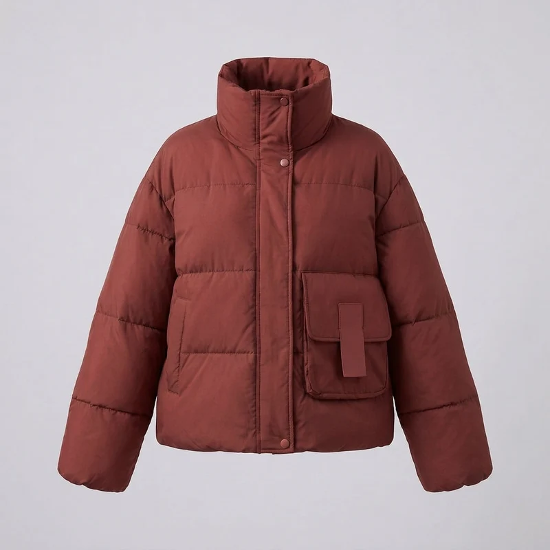 Damen Nan Boxy gepolsterter Alltags-Puffer mit seitlichen Cargo-Flaps und ergonomischem Schulterbesatz