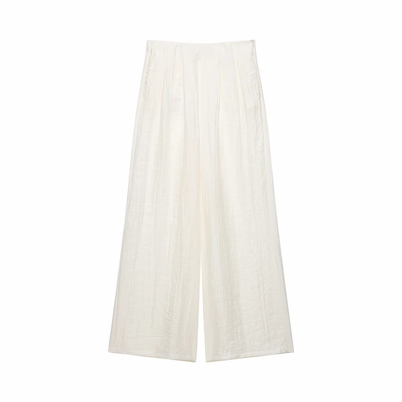 Damen Zweiteiler Kimono-Top mit Taillengürtel und weiter Bundfaltenhose Drune