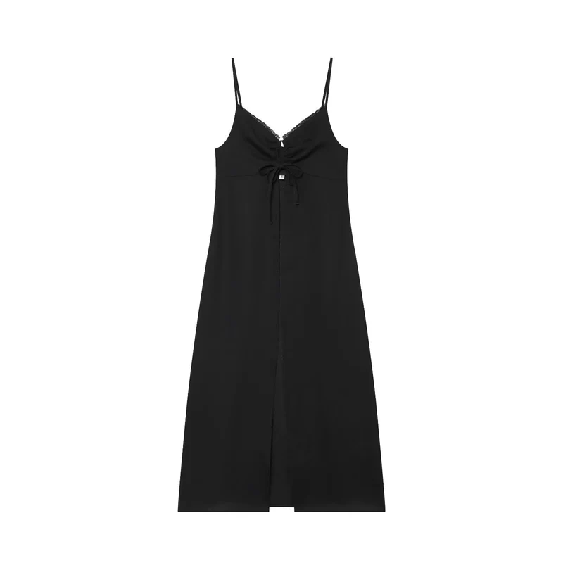 Damen Weite Palazzo‑Hose mit elastischem Spitzenbund und eleganter Bügelfalte Drune