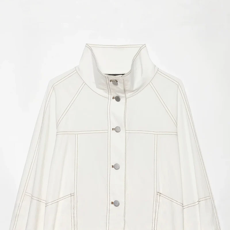 Damen Utility-Übergangsjacke mit Stehkragen und Taillengürtel Drune