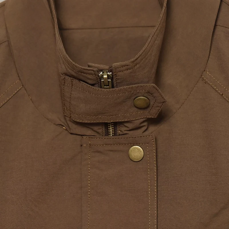 Damen Übergangsjacke mit Stehkragen, Tunnelzug und Utility-Taschen Drune