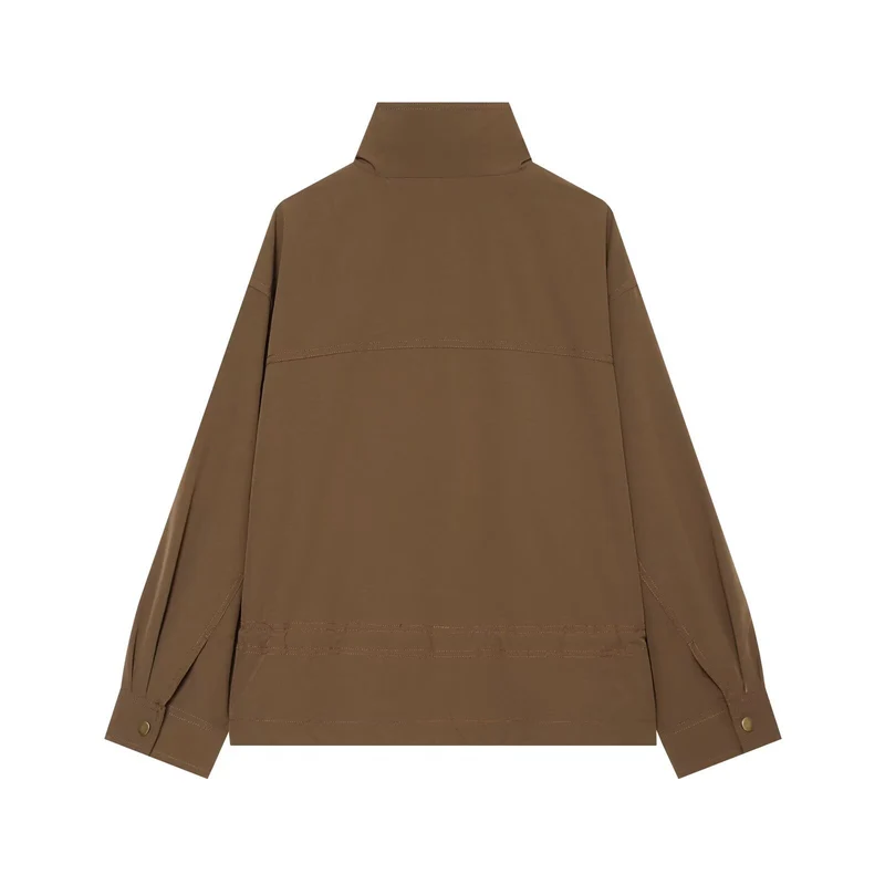 Damen Übergangsjacke mit Stehkragen, Tunnelzug und Utility-Taschen Drune