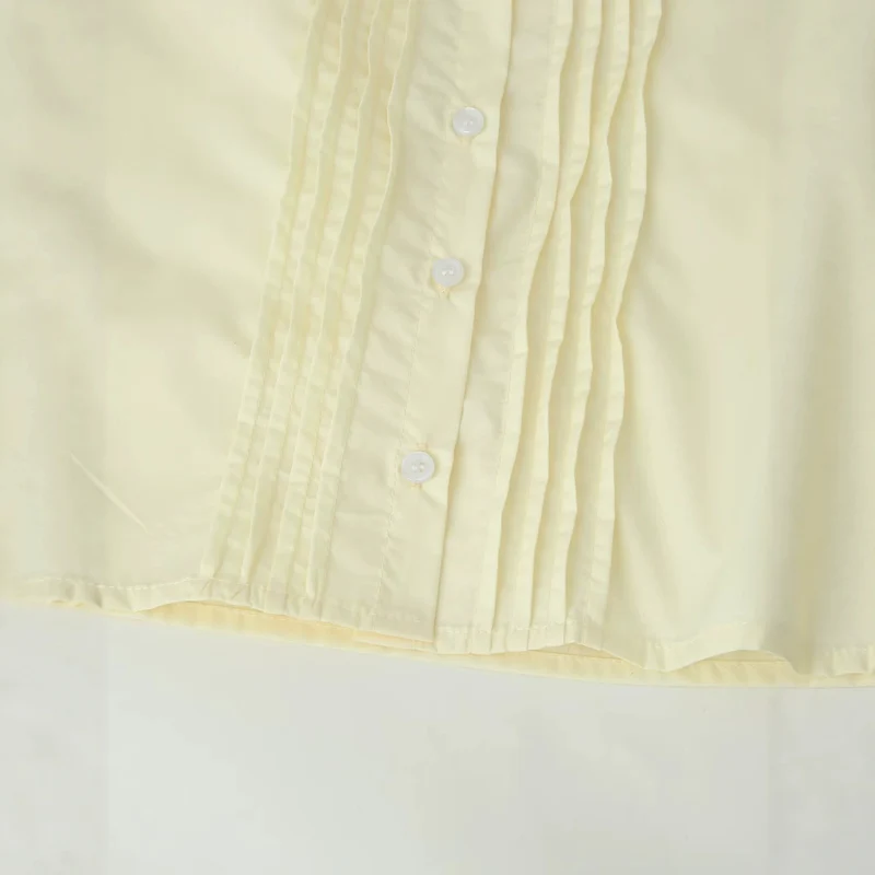 Damen Schlichte Chiffonbluse mit Rüschensaum, kurzen Ärmeln und Biesen-Front Drune