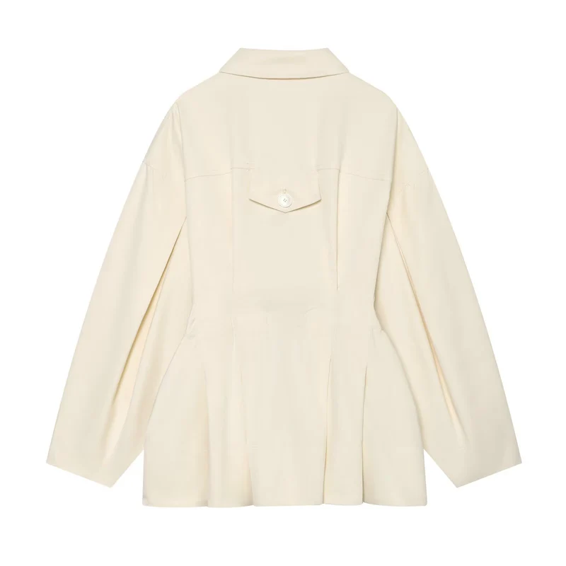 Damen Oversize-Utility-Jacke mit großen Klappentaschen und Tunnelzug Drune
