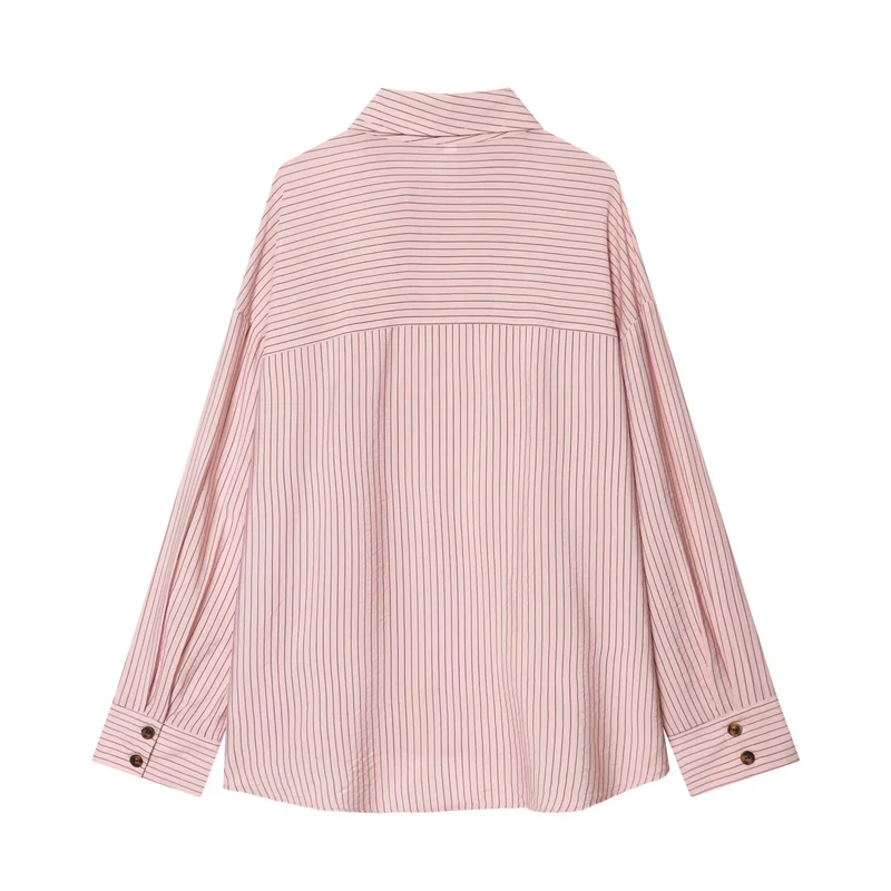 Damen Oversize-Hemdbluse mit durchgehender Knopfleiste und abgerundetem Saum Drune