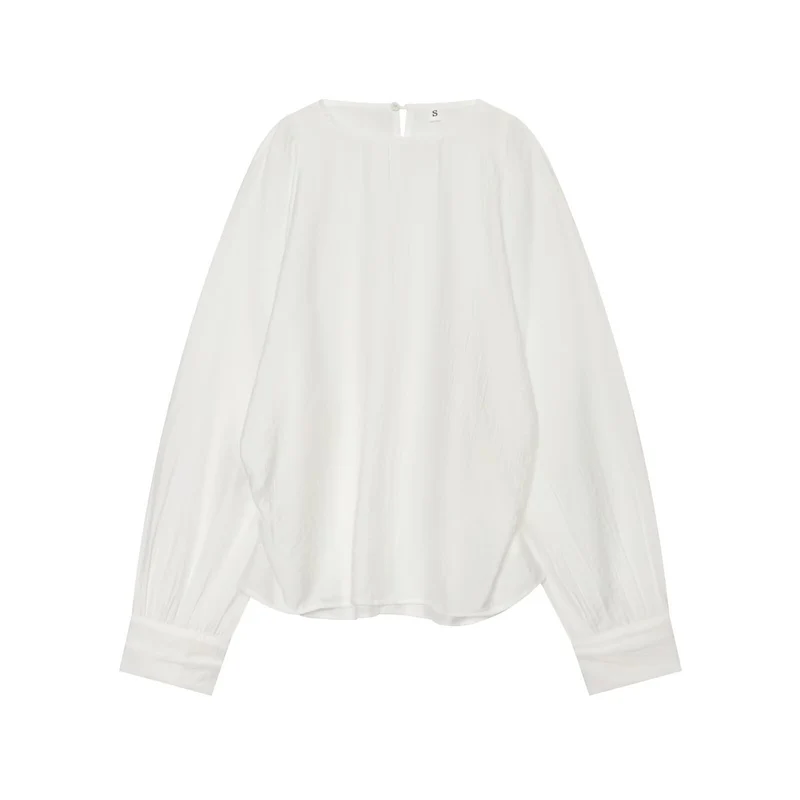 Damen Oversize-Bluse mit Ballonärmeln und Manschetten Drune
