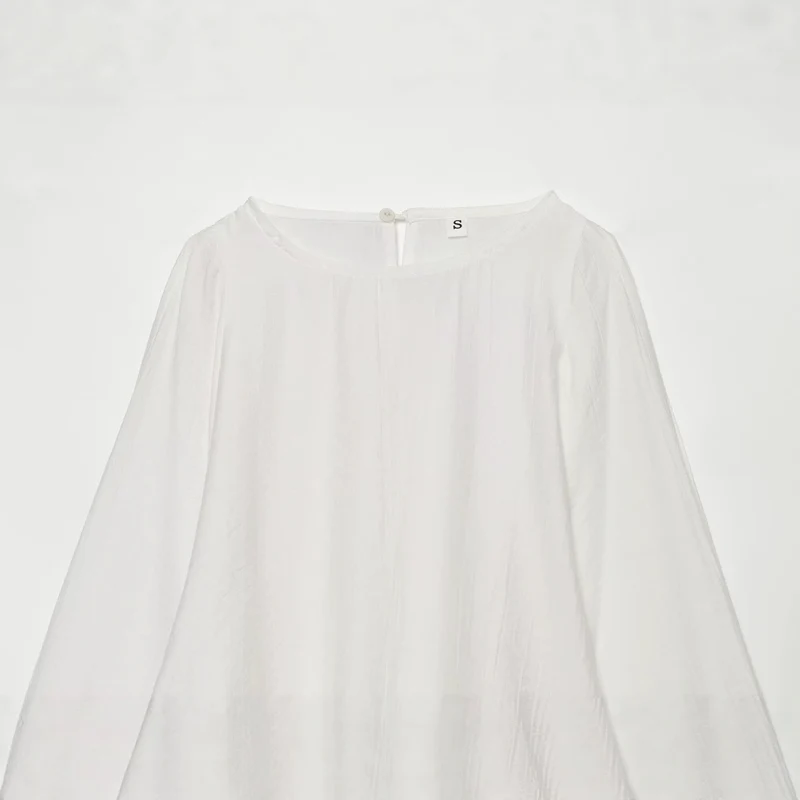 Damen Oversize-Bluse mit Ballonärmeln und Manschetten Drune