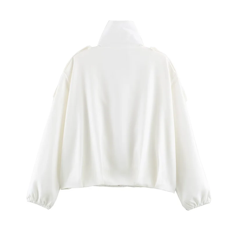 Damen Oversize-Blousonjacke mit hohem Stehkragen, Schulterpatten und elastischem Saum Drune