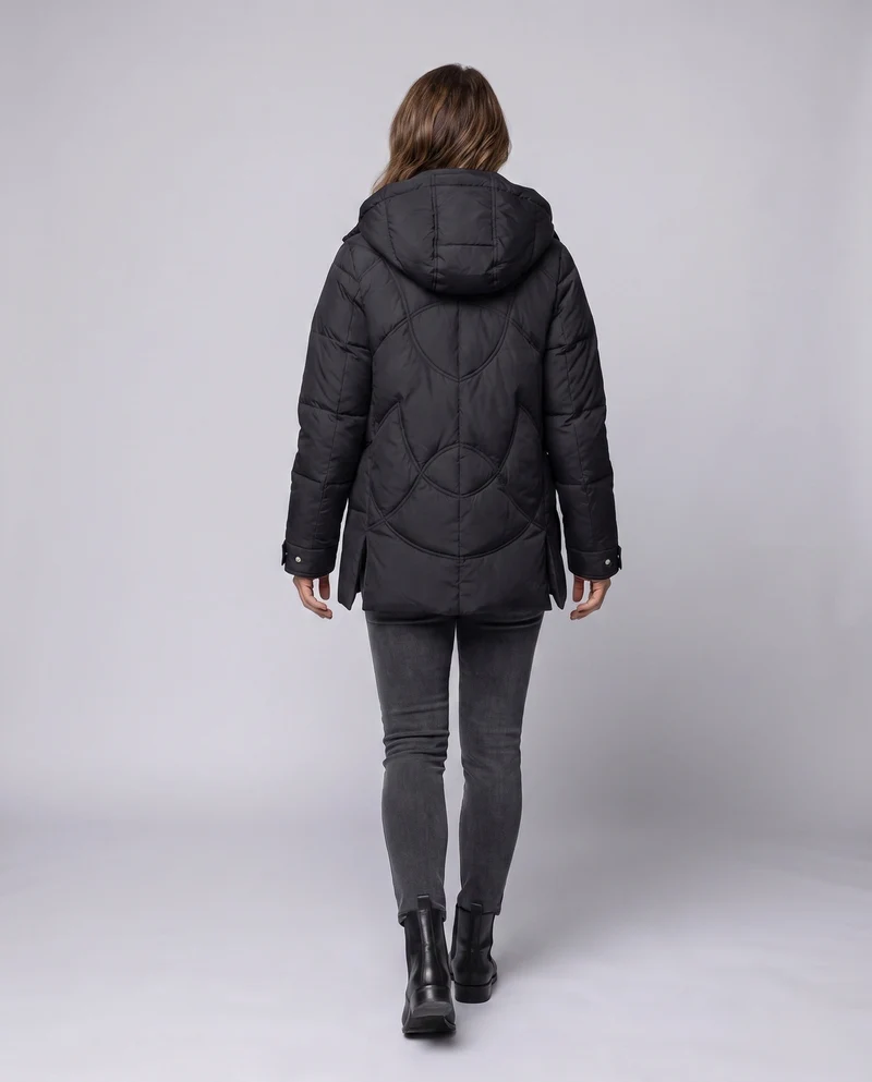 Damen kurze gesteppte Thermojacke