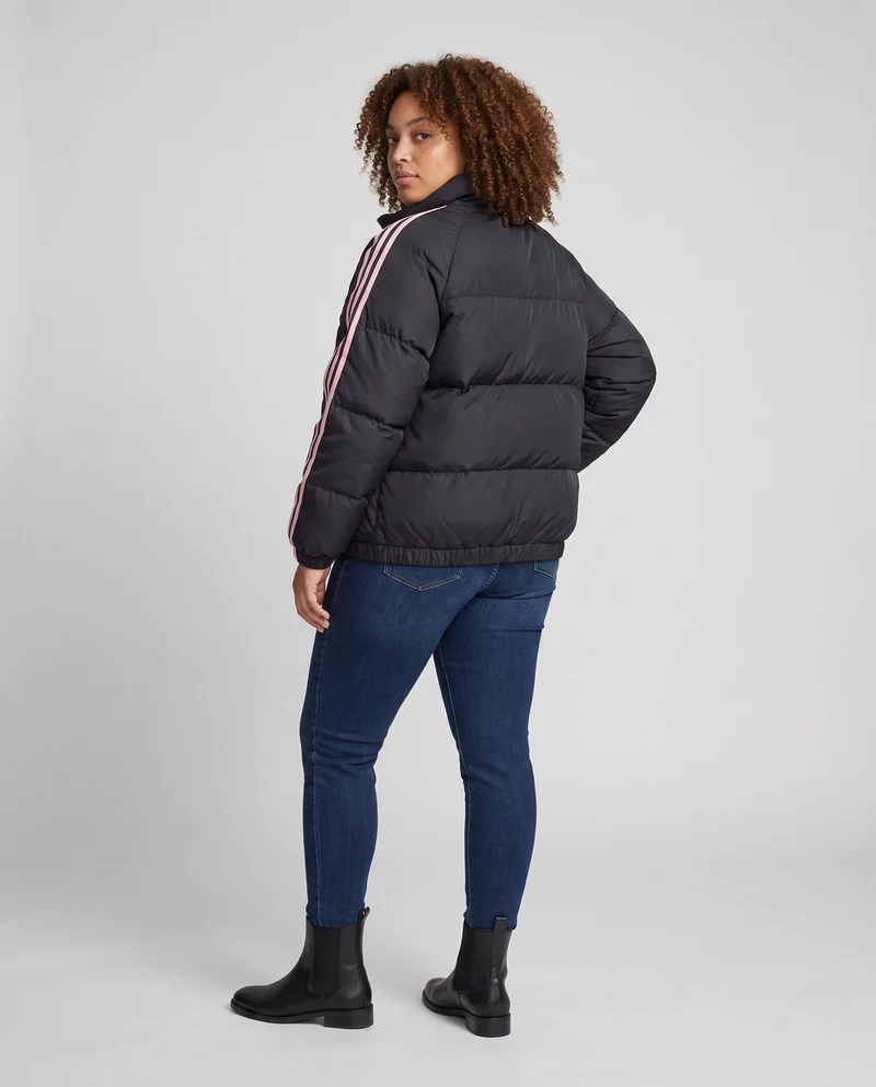 Damen kurze gepolsterte Steppjacke ohne Kapuze mit einem Stehkragen und elastischen Bündchen