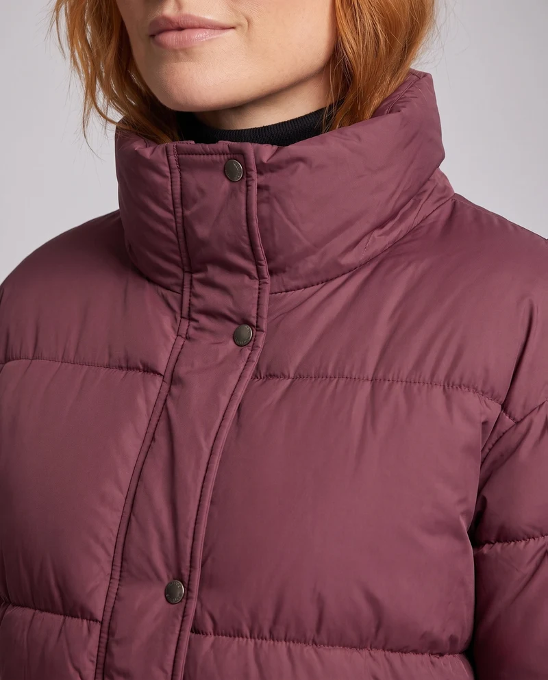 Damen Kurz Boxy Puffer mit voluminösem Schalkragen, isolierender Füllung und verdecktem Reißverschluss