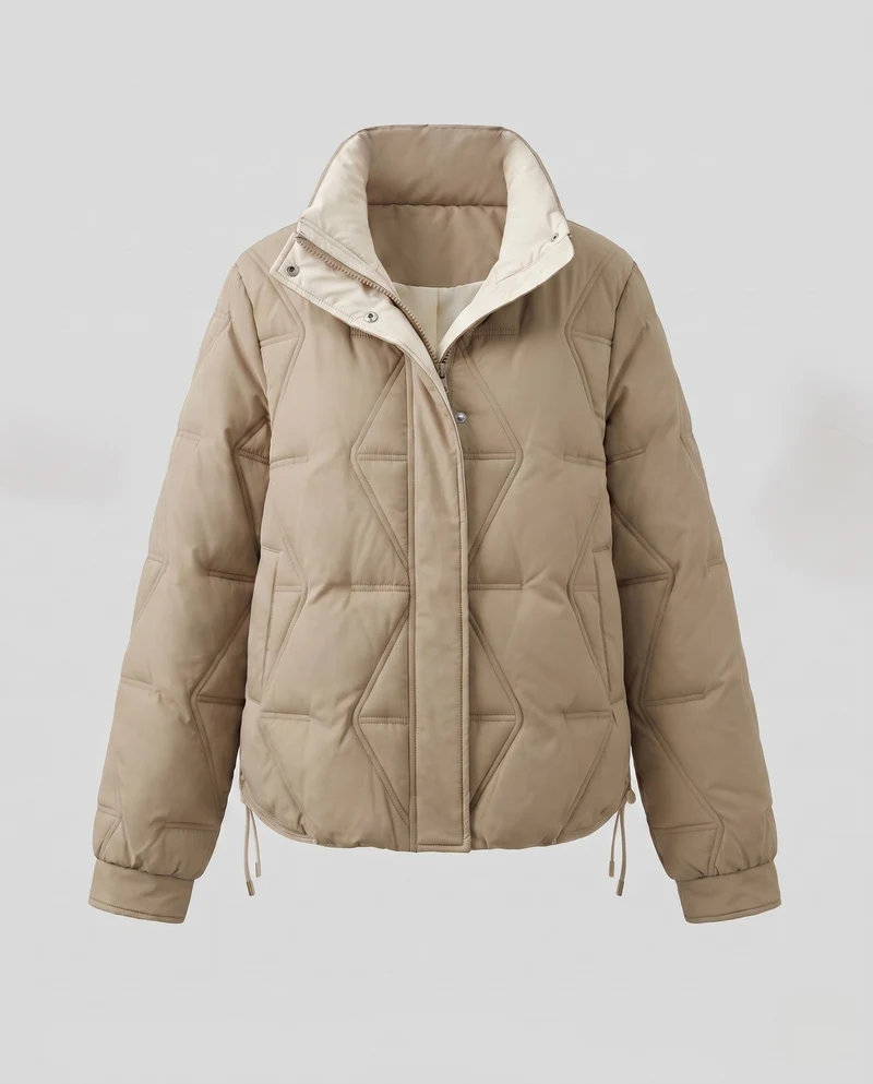 Frauen nan kürzere ultraleichte thermo boxy bluse mit ergonomischem schulterfit und verdecktem druckknopfverschluss