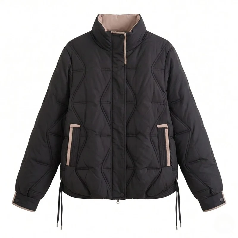 Frauen nan kürzere ultraleichte thermo boxy bluse mit ergonomischem schulterfit und verdecktem druckknopfverschluss
