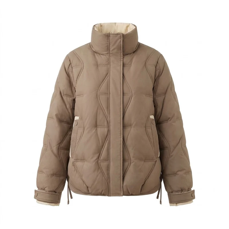 Frauen nan kürzere ultraleichte thermo boxy bluse mit ergonomischem schulterfit und verdecktem druckknopfverschluss