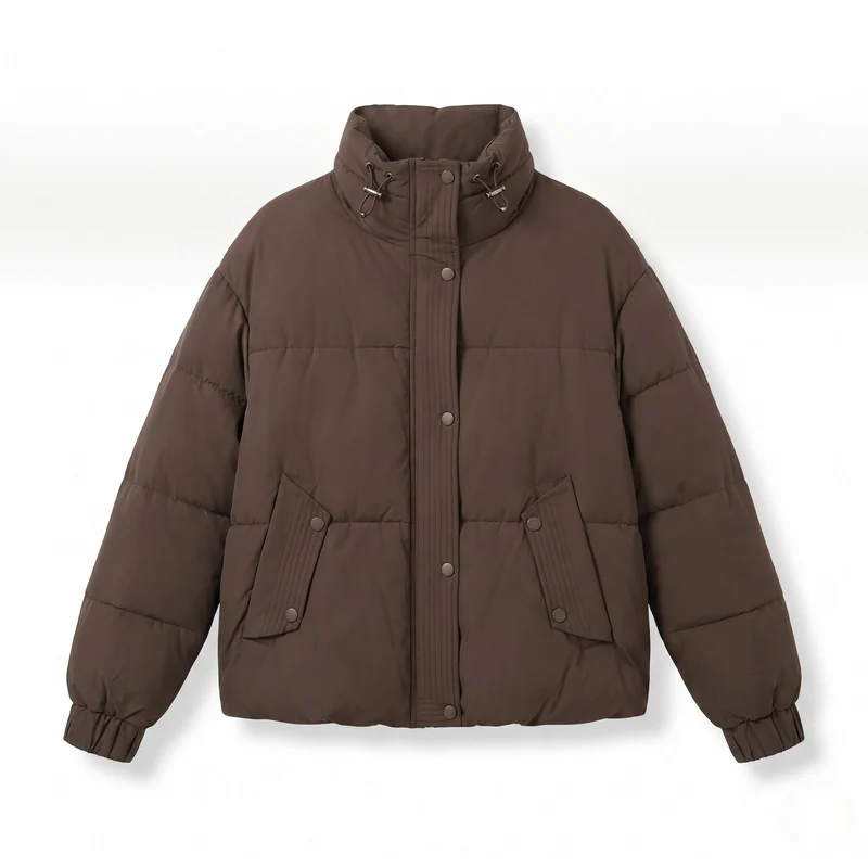 Damen Nan Kurz Urban Steppjacke mit Kapuzeneinsatz, aufgesetzten Taschen und weicher thermischer Innenauskleidung