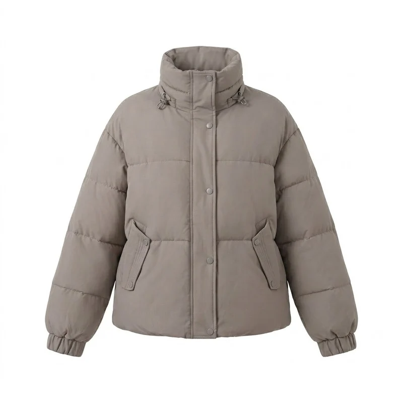 Damen Nan Kurz Urban Steppjacke mit Kapuzeneinsatz, aufgesetzten Taschen und weicher thermischer Innenauskleidung