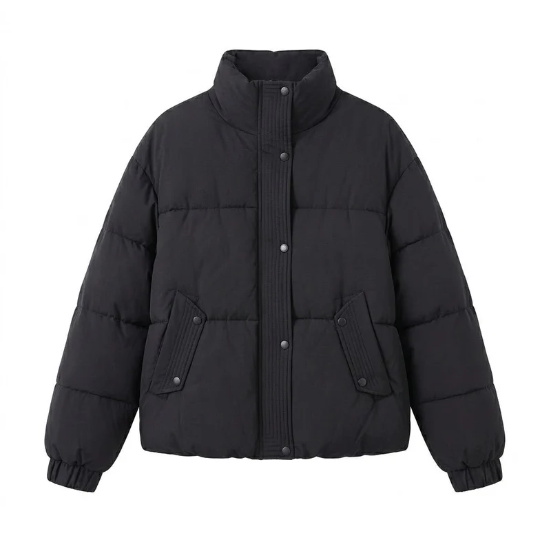Damen Nan Kurz Urban Steppjacke mit Kapuzeneinsatz, aufgesetzten Taschen und weicher thermischer Innenauskleidung