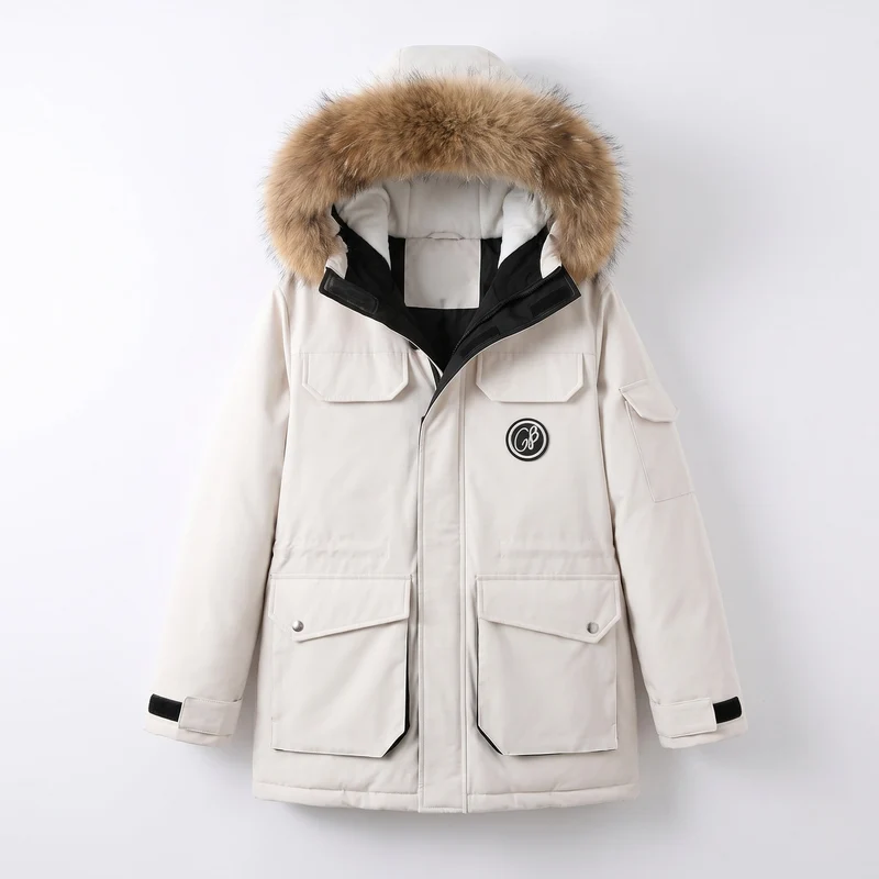 Damen Nano-Short Urban Thermal Parka im boxy Oversized-Schnitt mit abnehmbarem Kunstpelzbesatz und großen Klappentaschen