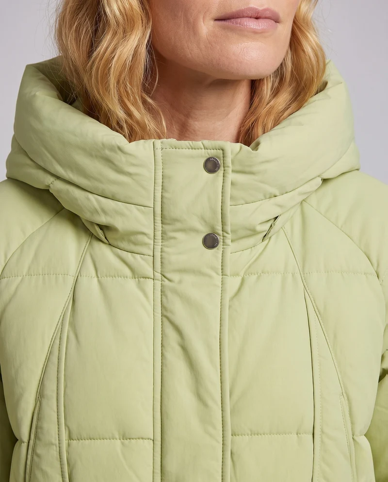 Damen Nano-Kurzvolumen-Thermo-Bluse mit hochschließendem Stehkragen und multifunktionalen Klappentaschen