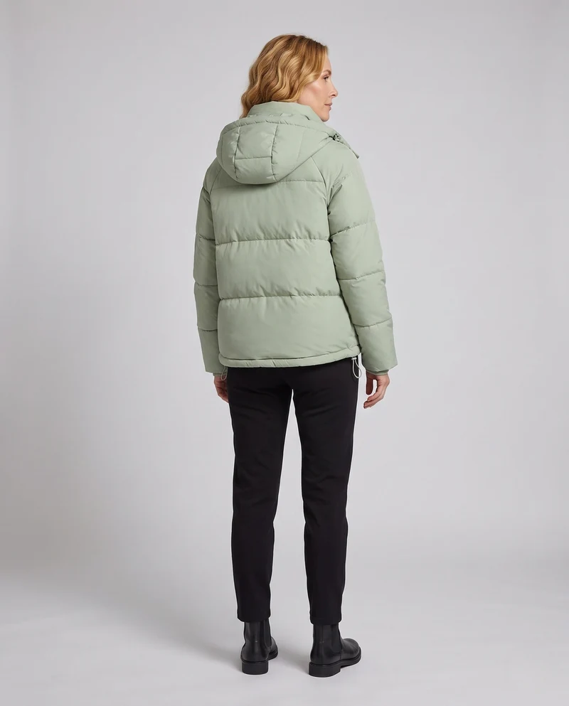 Damen Nano-Kurzvolumen-Thermo-Bluse mit hochschließendem Stehkragen und multifunktionalen Klappentaschen