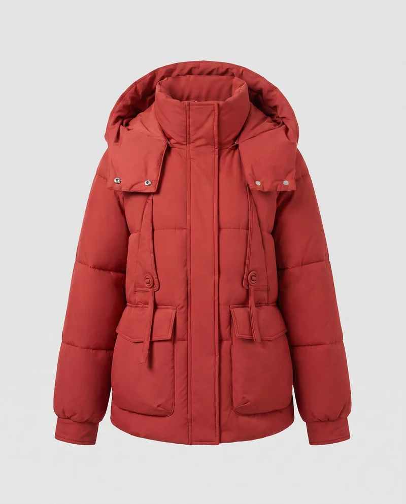 Damen Nano-Kurzvolumen-Thermo-Bluse mit hochschließendem Stehkragen und multifunktionalen Klappentaschen