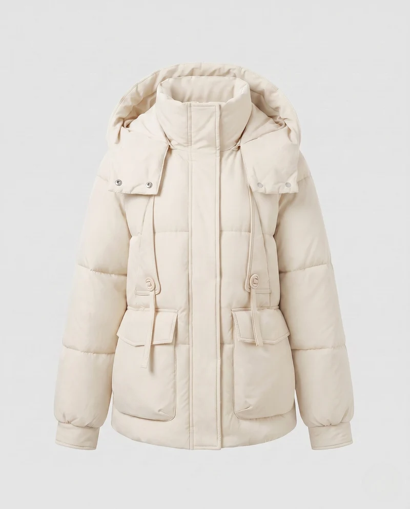 Damen Nano-Kurzvolumen-Thermo-Bluse mit hochschließendem Stehkragen und multifunktionalen Klappentaschen