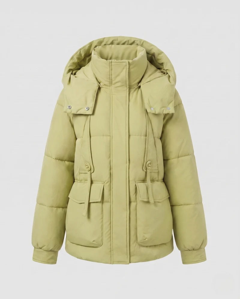 Damen Nano-Kurzvolumen-Thermo-Bluse mit hochschließendem Stehkragen und multifunktionalen Klappentaschen