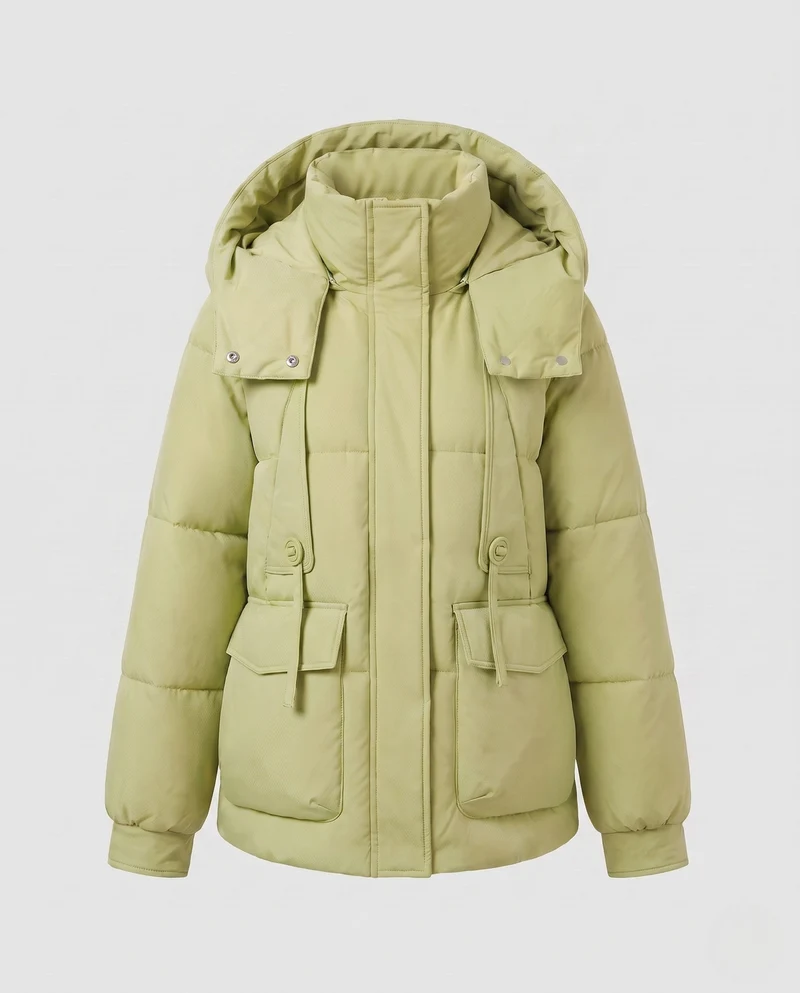 Damen Nano-Kurzvolumen-Thermo-Bluse mit hochschließendem Stehkragen und multifunktionalen Klappentaschen