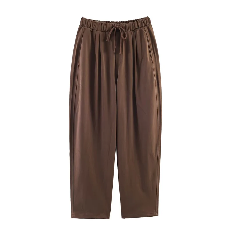 Damen Loungewear-Set aus weichem Jersey mit überlappendem Layer-Top und elastischer Highwaist-Hose Drune
