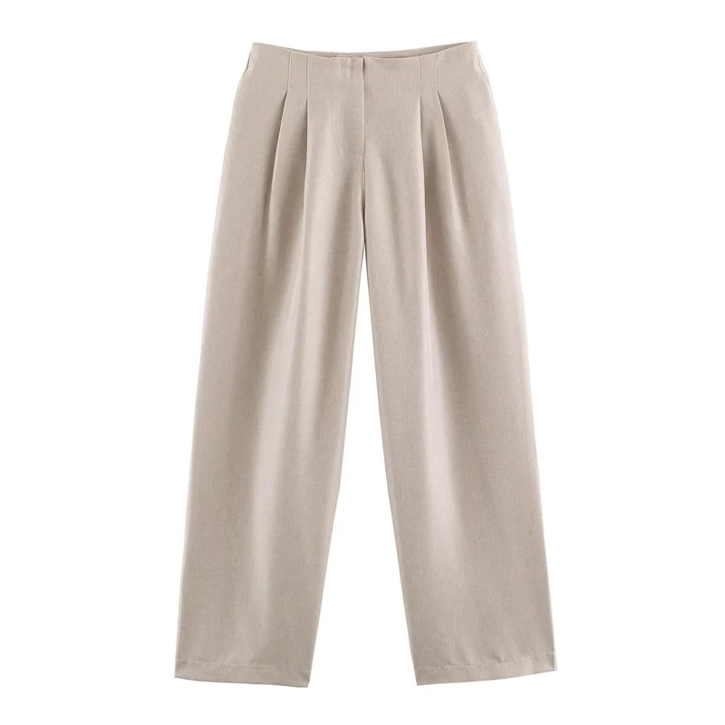 Damen Longline-Blazer im Leinen-Mix mit Reverskragen und Pattentaschen Drune