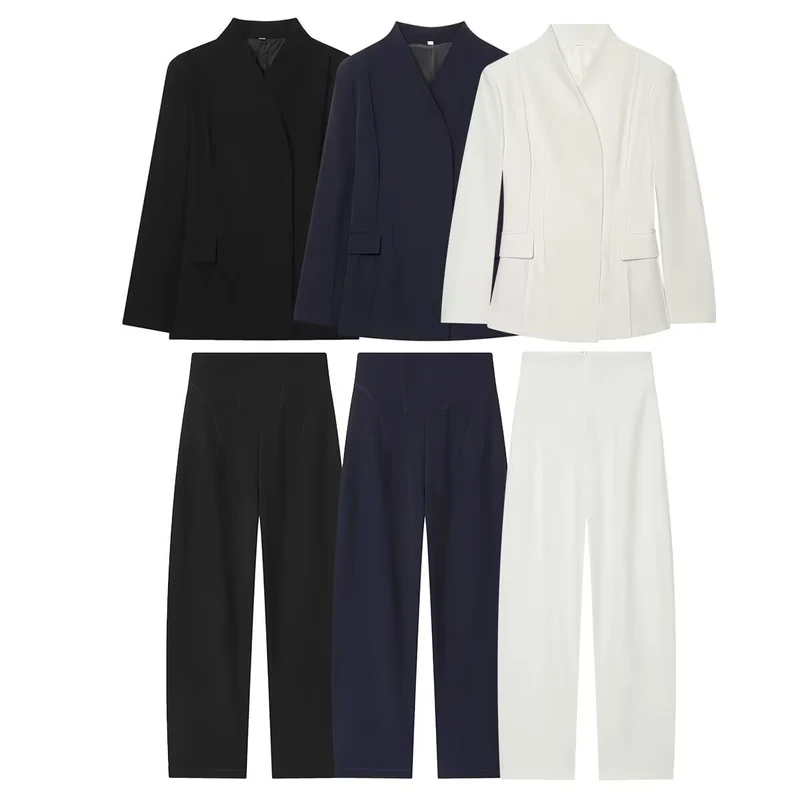 Damen Longblazer mit verdeckter Knopfleiste und Pattentaschen Drune