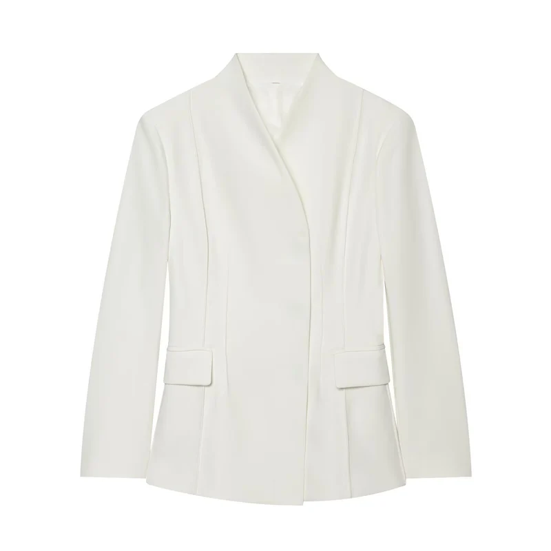 Damen Longblazer mit verdeckter Knopfleiste und Pattentaschen Drune