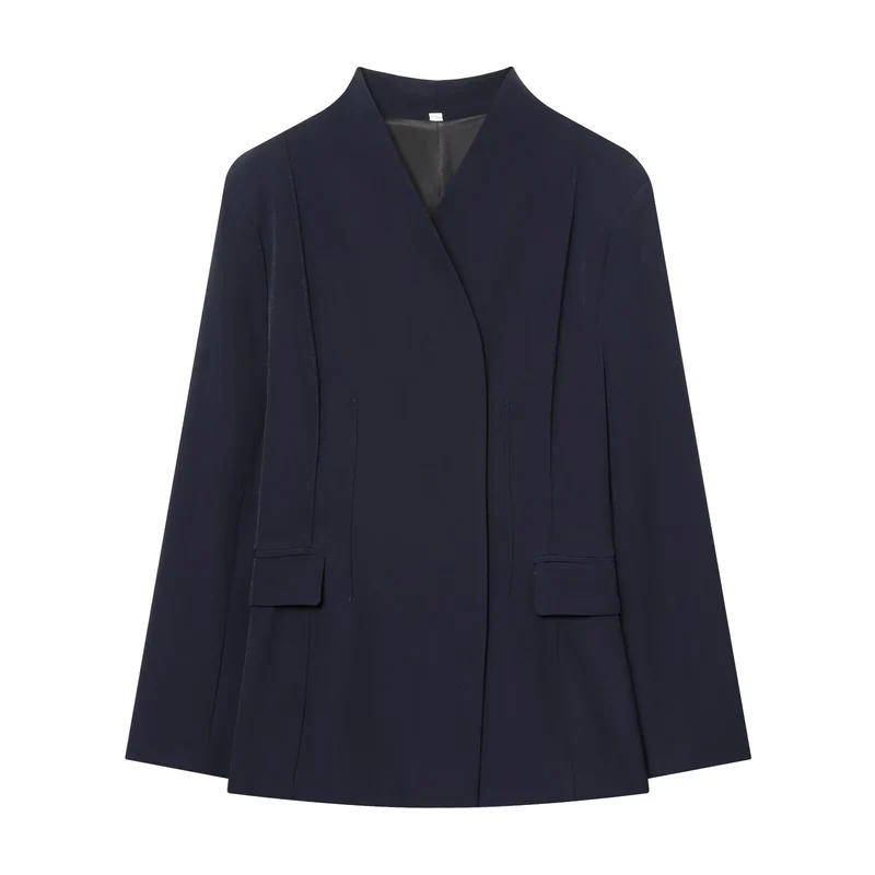 Damen Longblazer mit verdeckter Knopfleiste und Pattentaschen Drune